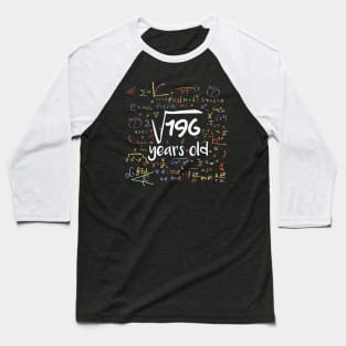 Square Root of 196 Years Old // Funny Math Birthday // 14 Years Old Baseball T-Shirt